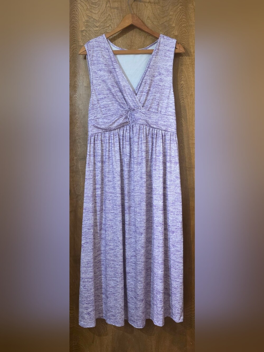 Sleeveless Purple & White Casual Dress